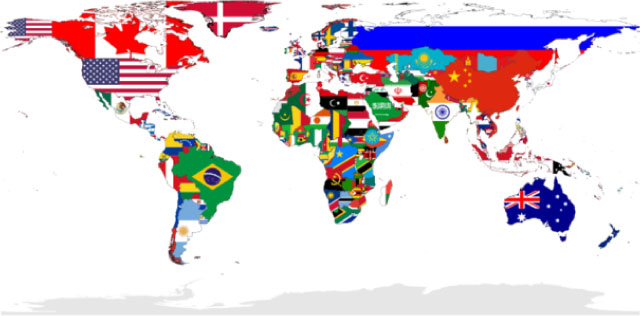 世界を国旗で表現すると タディの国旗の世界
